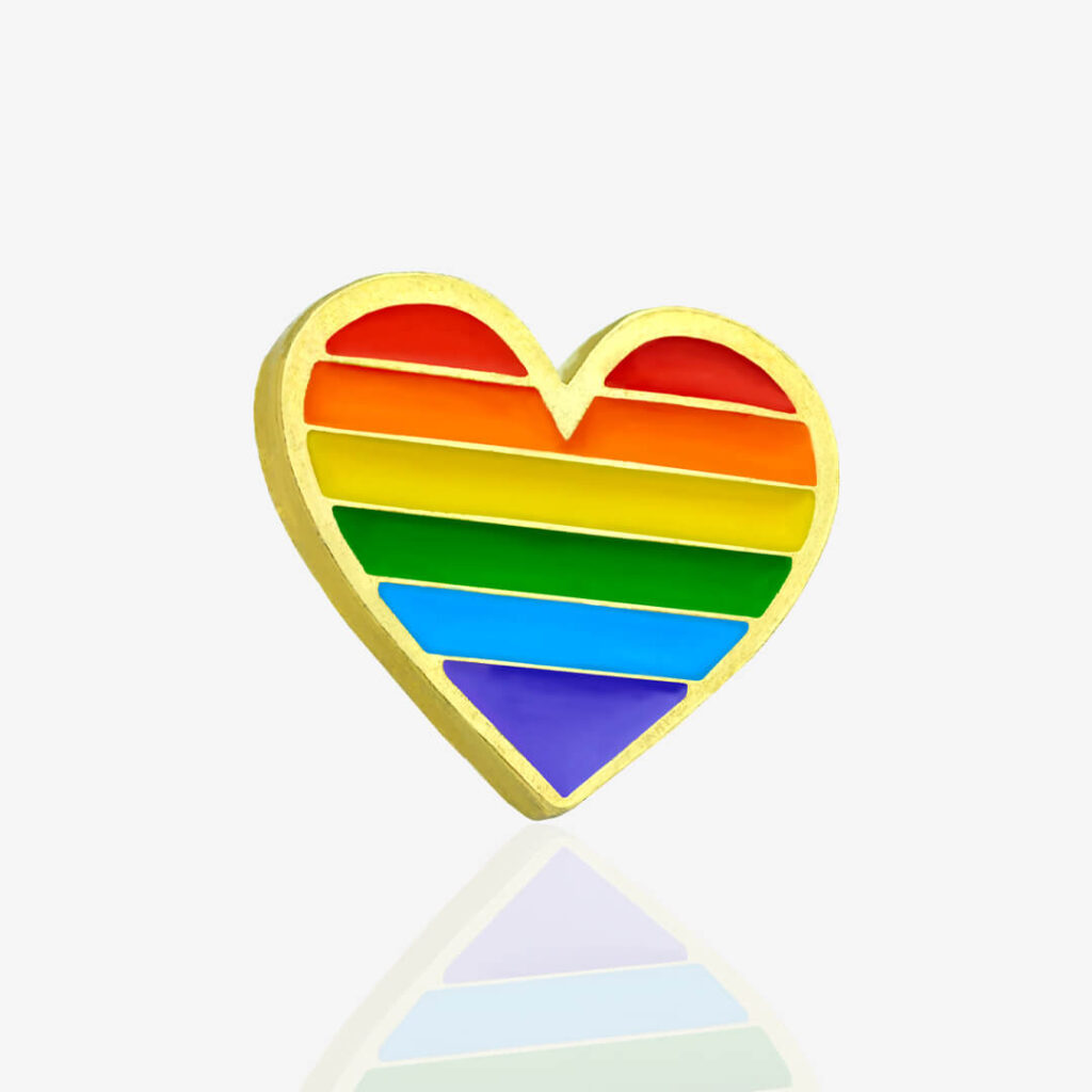 pins teczowe serce LGBT